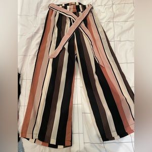 Striped wide leg pants